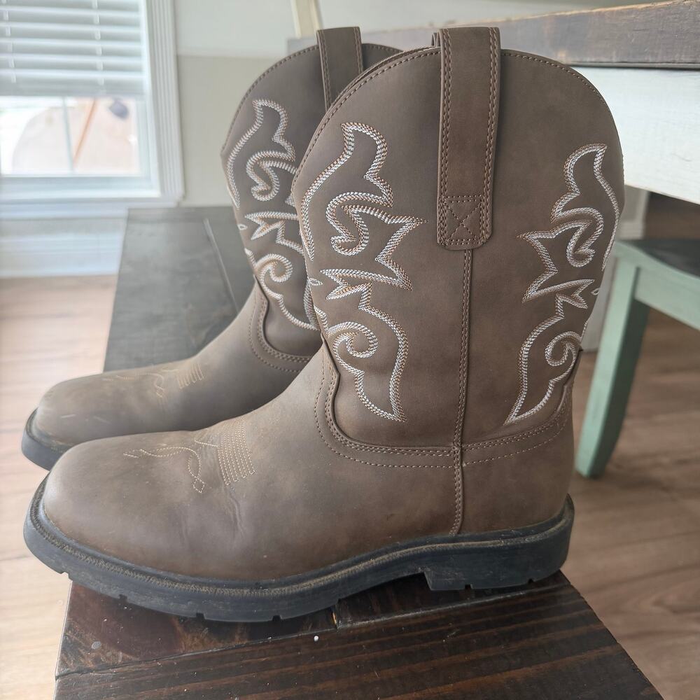 Canyon Trails CT-M200 Brown Mens Round Toe Embroidered Rodeo Cowboy Boot US 10